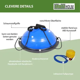 Baumarktplus TRUTZHOLM Balancetrainer Yoga Gymnastik Balance Half Ball Trainingsball Blau