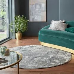 Kadima Design `Dee` Abstrakte Kunst-Teppiche in Premium-Qualität. Farbe: Grau, 160x160 cm
