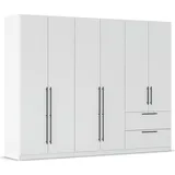 Kleiderschrank RAUCH "Drehtürenschrank Schrank Garderobe Wäscheschrank Schlafzimmer AVOLA", weiß (alpinweiß), B:271cm H:210cm T:54cm, Holzwerkstoff, Schränke, Kleiderschrank, mit hochwertigen Stangengriffen in Schwarz aus Metall MADE IN GERMANY