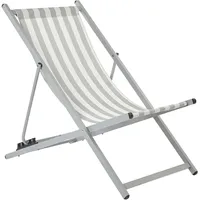 Beliani Locri II Liegestuhl 60 x 79 x 95 cm Grau/Weiß klappbar