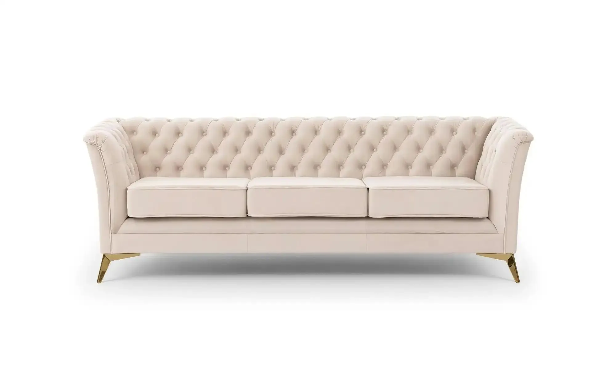 S-STYLE Chesterfield Einzelsofa  Wilhelm ¦ beige ¦ Maße (cm): B: 237 H: 78