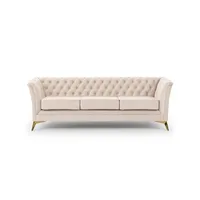 S-STYLE Chesterfield Einzelsofa  Wilhelm ¦ beige ¦ Maße (cm): B: 237 H: 78