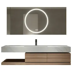 Waschbecken aus Keramik mit Schrank und LED-Spiegel für das Badezimmer 120*55cm