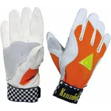 Keiler Schutzhandschuh Fit orange, Ziegennappaleder mit Warndreieck, Forsthandschuh zur Maschinenführung, Daumenverstärkung, Größe:10