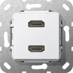 Gira 567203 HDMI 2f K-Peitsche Einsatz Reinweiß