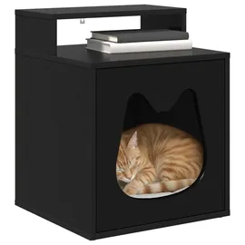 vidaXL Katzenhaus Schwarz 42,5 x 40 x 53,5 cm Holzwerkstoff