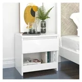 vidaXL Nachtschrank Hochglanz-Weiß 40 x 30 x 39 cm Weiß