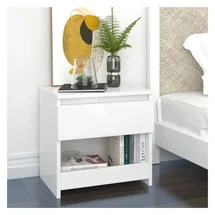 vidaXL Nachtschrank Hochglanz-Weiß 40 x 30 x 39 cm Weiß