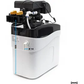 Wiltec SOFT-C2 Wasserenthärtungsanlage, Wasserentkalkung mit 800 l/h, Entkalkungsanlage mit Ionentauscher, Wasserenthärter mit 12 l Soletank