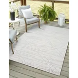 Myflair Teppich "Plush, LAGERRÄUMUNG", beige (cream), B:200cm H:8mm L:300cm, Polypropylen, MYFLAIR MÖBEL & ACCESSOIRES, Teppiche, Teppich, Uni Farben, Hoch-Tief Effekt, Outdoor geeignet, Balkon, Terrasse