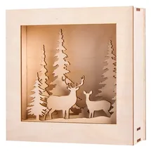 Rayher Holzbausatz 3D-Motivrahmen Winterland beige