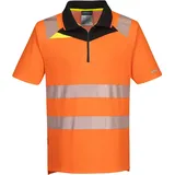 PORTWEST Warnschutz Polo-Shirt "DX412" DX4 - 4XL - orange/schwarz