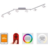 just light. JUST LIGHT LED-Deckenleuchte 12086-55 stahlfarbig, 27 W, 3090 lm, CCT, RGB, Smart Home