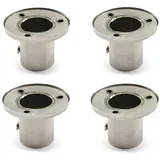 Annakideya 304 Edelstahl Schwerlast Kleiderstange Halterung Schrank Regal Unterstützung Flansch Gardinenstange Halter Endstütze M32 4 Stück