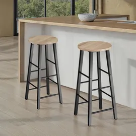 Tectake Barhocker 2er Set 31 x 72,5 x 31 cm Eiche