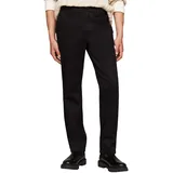 Tommy Hilfiger Herren Chino mit Gesäßtaschen Modell Denton Satin Straight Fit, Schwarz (Black), 33W/32L