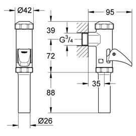 Grohe Dal WC-Druckspüler Silber