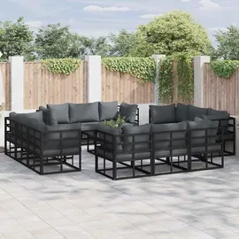 vidaXL Garten-Sofa-Set 12-tlg. schwarz