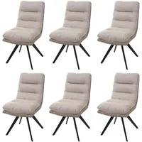 Mendler 6er-Set Esszimmerstuhl HWC-G66, Küchenstuhl Stuhl, drehbar Auto-Position Stoff
