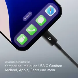 Beats by Dr. Dre Beats USB-A zu USB-C gewebtes Kabel 1.5 m Bolt Black