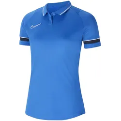 NIKE Academy 21 Damen Polo-Shirt mit Dri-FIT-Technologie Polo-Hemd mit Mesh-Einsätze CV2673-463 Blau - XS