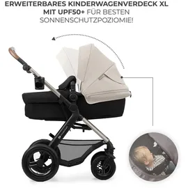Kinderkraft MOOV 2 4-in-1 AIR Kombikinderwagen, Moonlight Grey, Kinderwagen 2 in 1