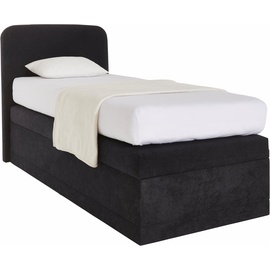 Westfalia Schlafkomfort Boxspringbett, wahlweise mit Bettkasten und 2 Matratzenqualitäten, schwarz , 13510551-0 Microvelours ohne Bettkasten-Kaltschaum-Topper