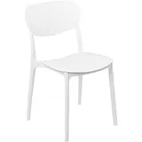 GORICA PRAGA Stuhl aus Kunststoff stapelbar Indoor Outdoor Komfort Weiß