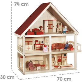 roba Puppenhaus 2-stöckig inkl. Dachstudio und Zubehör