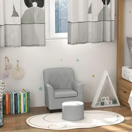 aiyaplay Kindersessel mit Fußhocker 45 x 43 x 50,5 cm Eukalyptusholz grau