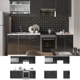 Vicco Küchenzeile Fame-Line 240 cm Anthrazit Hochglanz