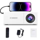 Mini Beamer - Tragbarer Projektor T4 - HD - Kabellose Bildschirmspiegelung - Integrierter Akku - AC/DC-Strom - Mehrere Anschlüsse - Netzadapter en...