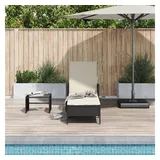 vidaXL Sonnenliege 157 x 55 x 92 cm Schwarz