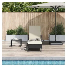vidaXL Sonnenliege 157 x 55 x 92 cm Schwarz