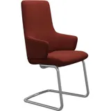 Stressless® Polsterstuhl Laurel, High Back mit Armlehne, Größe L, mit Beinen aus Stahl in Chrom rot