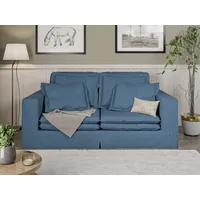 Home Affaire 3-Sitzer HOME AFFAIRE "ALISSAS BIS mit vielen Kissen, Biesen an den Kissen", blau, B:196cm H:95cm T:108cm, 92% Polyester, 8% Nylon, Sofas, Hussen-Optik, kleine Taschen an der Seite zum Verstauen