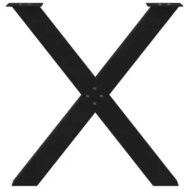 vidaXL Esstischbeine X-Form 2 Stk. Schwarz 70x(72-73) cm Stahl