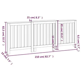 vidaXL Heizkörperverkleidung 210x21x85 cm Massivholz Kiefer