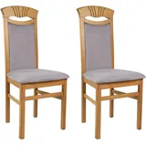Home affaire Esszimmerstuhl Franz (Set, 2 St), strapazierfähige Microfaser, Gestell Buche natur oder weiß, Holzstuhl grau