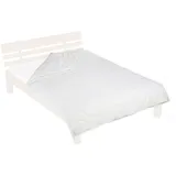 Relaxdays Bettdecke, 155x220 cm, 4 Jahreszeiten Decke, Polyester, weiß