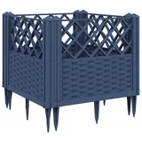 vidaXL Pflanzkasten mit Erdspießen 43,5 x 43,5 x 43,5 cm Blaugrau