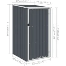 vidaXL Gerätehaus 0,87 x 0,98 x 1,59 m anthrazit