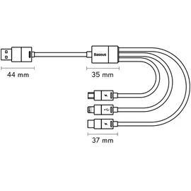 Baseus USB-C auf Micro + Lightning 1,2 m Schwarz
