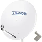 Schwaiger Sat-Spiegel 80cm hellgrau + Quad LNB