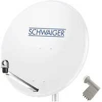 Schwaiger Sat-Spiegel 80cm hellgrau + Quad LNB