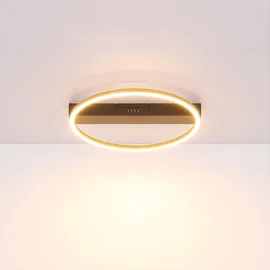 GLOBO Deckenleuchte Designlampe schwarz gold Wohnzimmerlampe Ring L 40 cm