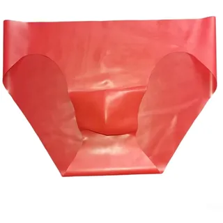 Latex Herren Nahtlose Unterhose Slip mit transparenter Tasche entworfen für bequeme niedrige Taille Passform (XL Rot)