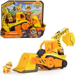 Rubble&Crew - Großes Planierraupen-Baufahrzeug mit Licht- und Geräuscheffekten (Deluxe Fahrzeug) und Rubble-Figur