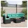 vidaXL Gartensofa-Set 6-tlg. blau/schwarz