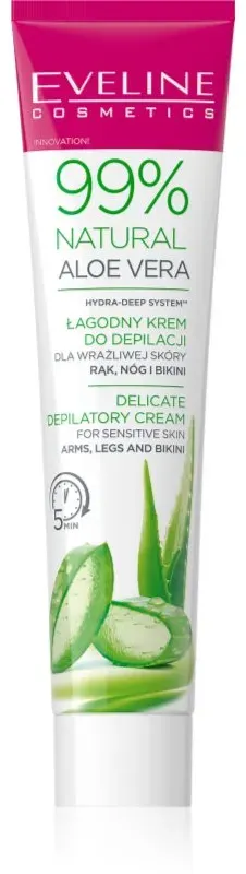 Eveline Cosmetics 99% Natural Aloe Vera beruhigende Depilationscreme Bikini und Achsel Reihe 125 ml